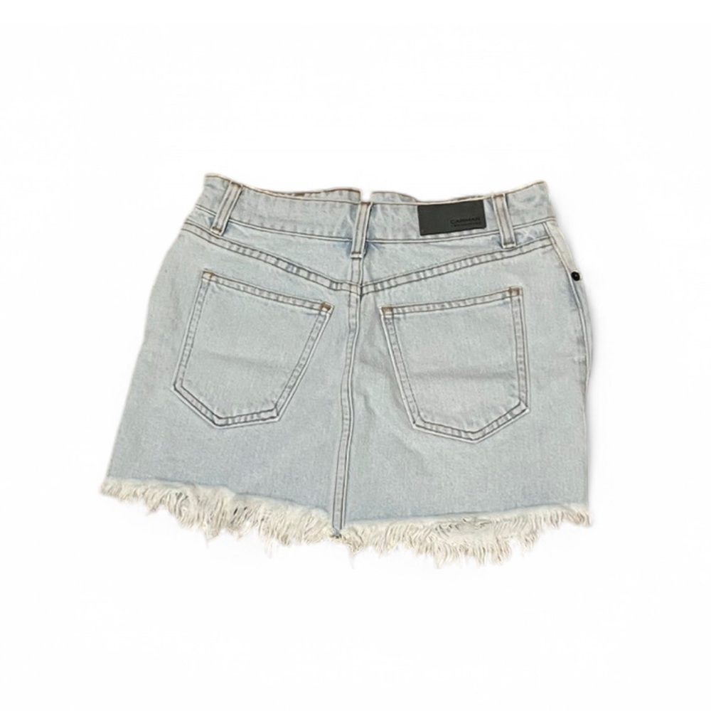 Carmar Mash Super Shred Colin Mini Skirt. Distressed Blue Denim, Size 26/2 - Picture 5 of 9